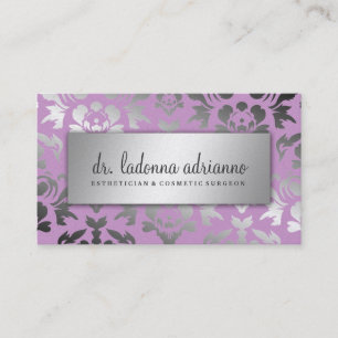 311 Ladonna Damask Silver Lush Lilac Business Card