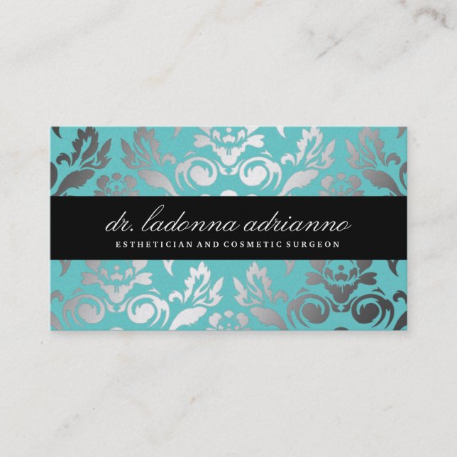 311 Ladonna Damask Topaz Business Card (Front)