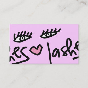 311-Lash Service Customisable Candy Pink Business Card