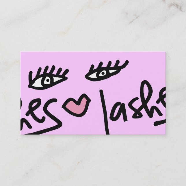 311-Lash Service Customisable | Candy Pink Business Card (Front)