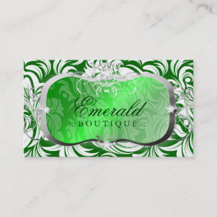 311 Lavish Emerald Platter   Silver Business Card