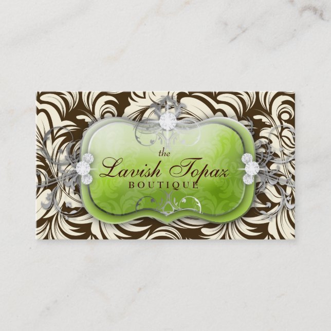311 Lavish Lime Brown Business Card (Front)