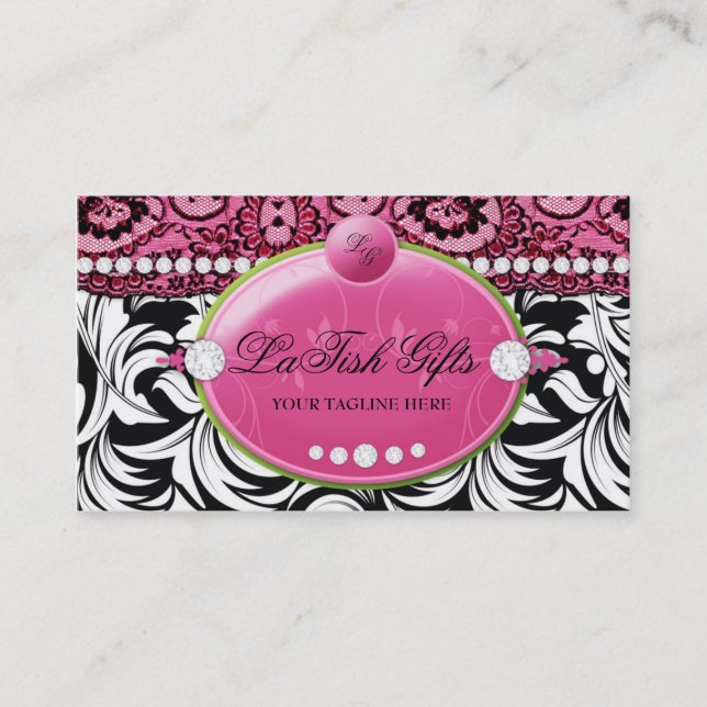 311-Lavish Pink Delish with Fashionista Business Card (Front)