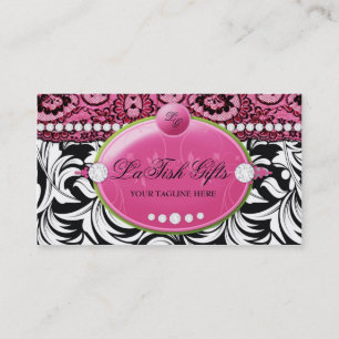 311 Lavish Pink Delish with Fleur de Lis Business Card