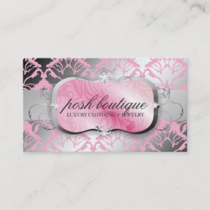 311-Lavish Pink Plater & Damask Shimmer Posh Pink Business Card