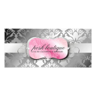 311 Lavish Pink Platter & Damask Shimmer Rack Card