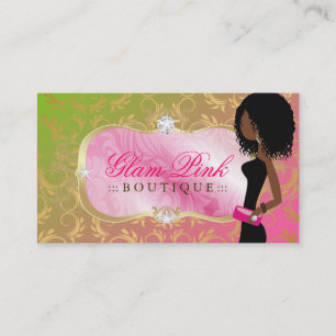 311-Lavish Pink Platter Golden Divine Lollipop Business Card