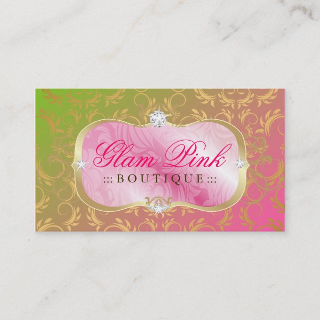311 Lavish Pink Platter Golden Divine Lollipop Business Card (Front)