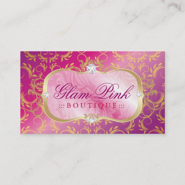 311 Lavish Pink Platter Golden Divine Pink Pout Business Card (Front)