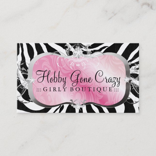311 Lavish Pink Platter Zebra Business Card (Front)