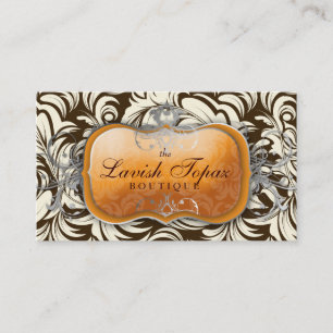 311 Lavish Tangerine Brown & Cream Business Card