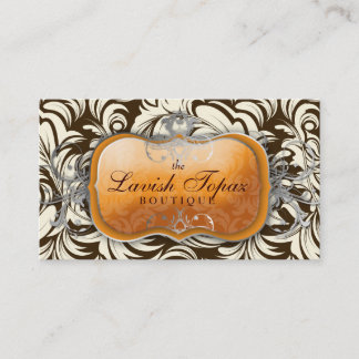 311 Lavish Tangerine | Brown & Cream Business Card