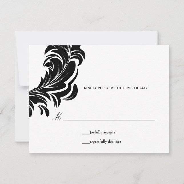 311-Lavishly Lainey Black RSVP Card (Front)