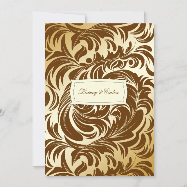 311-Lavishly Lainey Golden Brown Invitation (Front)