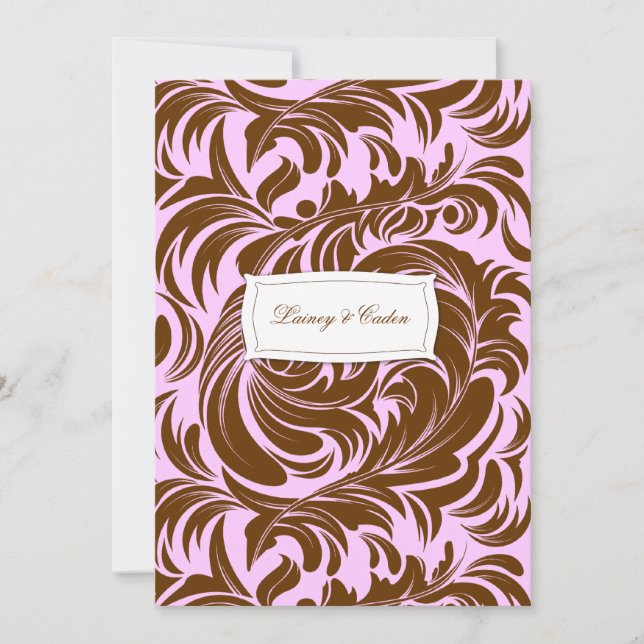 311-Lavishly Lainey Pink & Chocolate Invitation (Front)