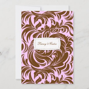 311-Lavishly Lainey Pink & Chocolate Invitation