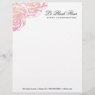 311-Le Plush Fleur - Creamy Pink Letterhead
