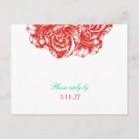 311-Le Plush Fleur - Rouge & Turquoise RSVP