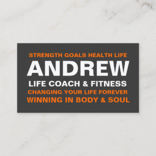 311 Life Coach Trainer Etc Orange Charcoal Business Card