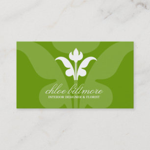 311 Lime Floral Flare Business Card