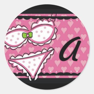 311-LINGERIE   SWIMSUIT CLASSIC ROUND STICKER