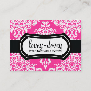 311 Lovey Dovey Damask Appointment Card Hot Pink
