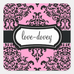 311 Lovey Dovey Damask Sticker Pink