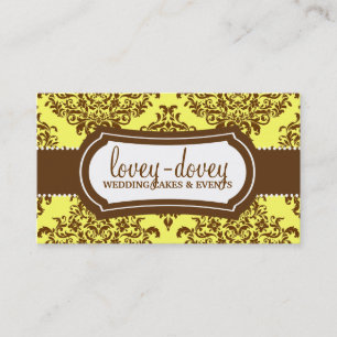 311 Lovey Dovey Damask Tropical Banana Business Card