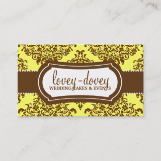 311 Lovey Dovey Damask Tropical Banana Business Card