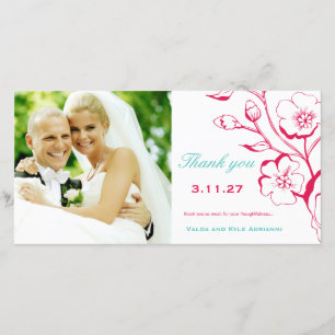 311-Lush Rouge Floral Thank you Card