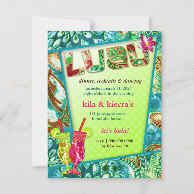 311-Lushious Luau Invitation (Front)