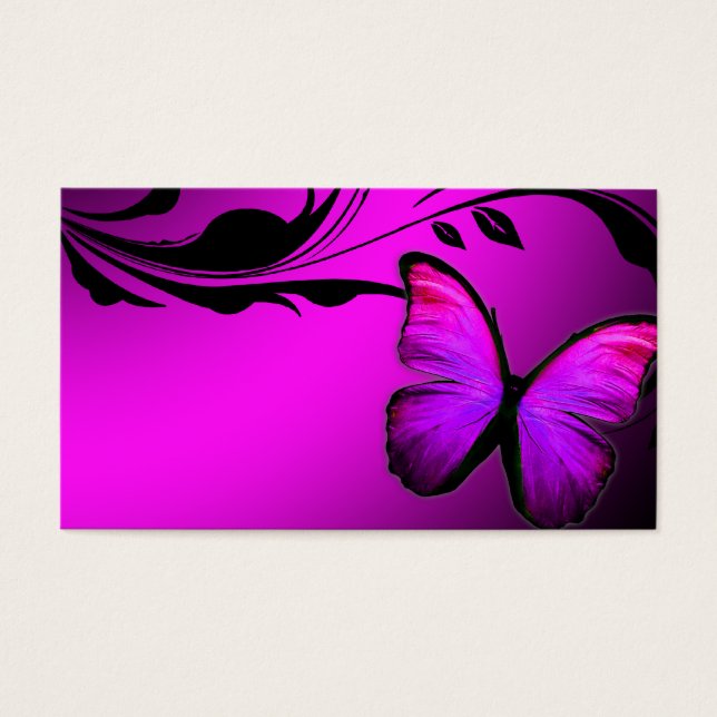 311 Lustrous Butterfly Pink & Purple Name Card (Front)