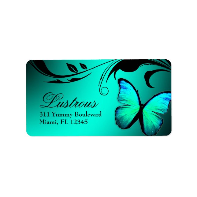 311 Lustrous Butterfly Turquoise Blue Label (Front)