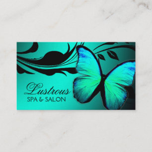 311 Lustrous Butterfly Turquoise Silver Metallic Business Card