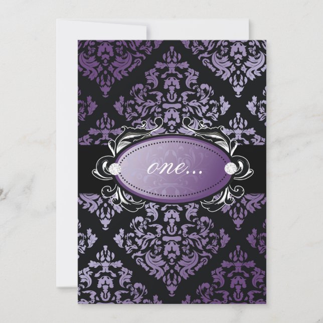 311-Luxuriously Purple Damask Invitation (Front)