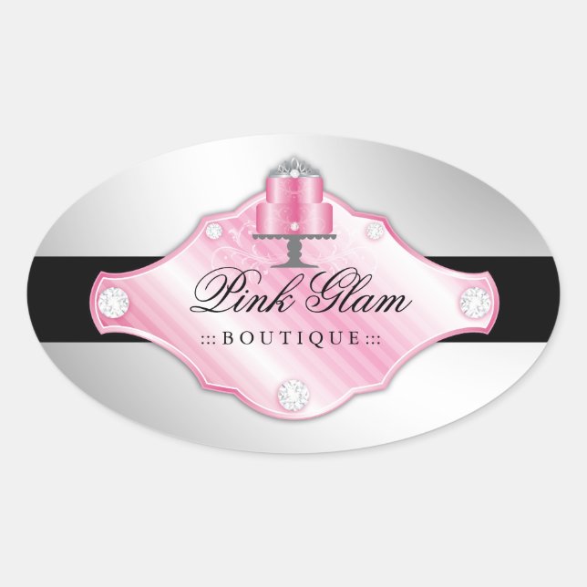 311 Luxury Cakes Faux Silver Background Oval Sticker (Front)
