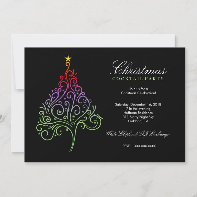 311-Magical Christmas Tree Invite | Colourful (Front)