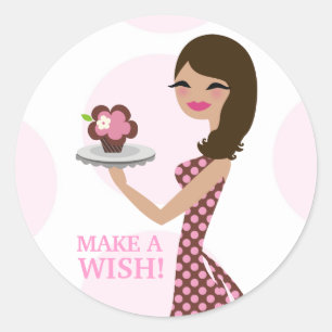 311 Make a Wish Cupcake Cutie Brunette Sticker
