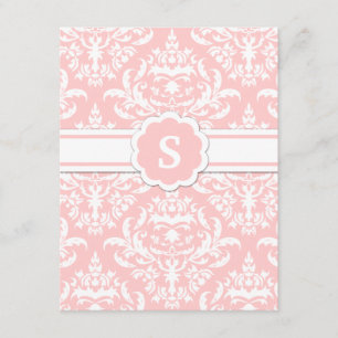 311-Marissa Monogram Damask Thank You Flat Card