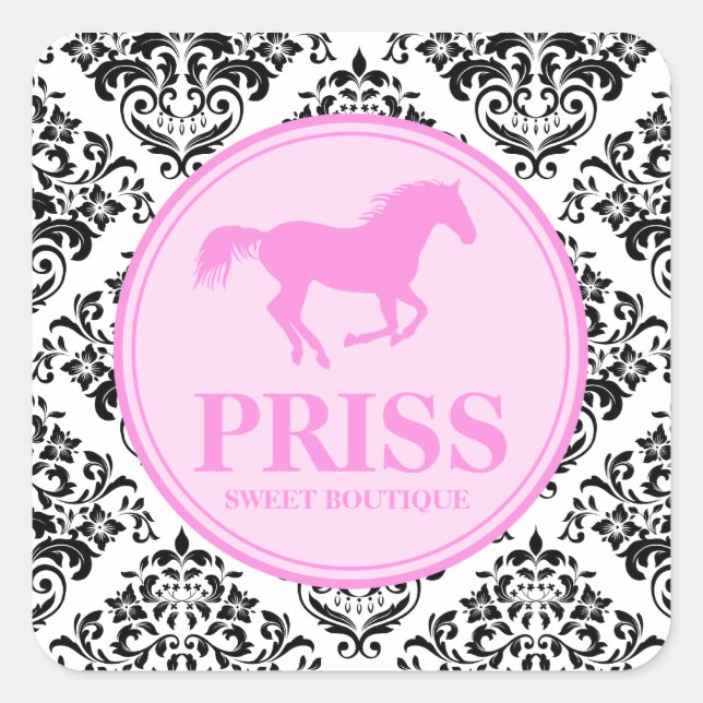 311 Miss Priss Horse Square Sticker (Front)
