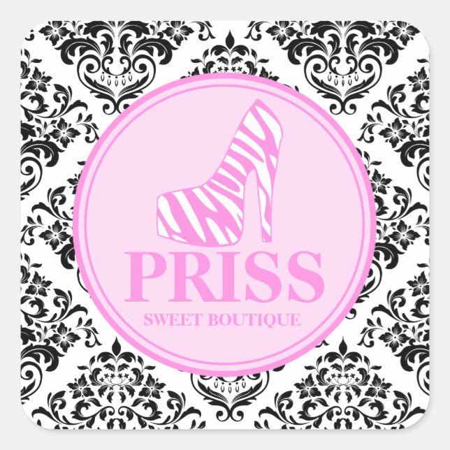 311 Miss Priss Zebra Heel Square Sticker (Front)