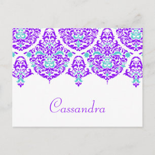 311 Mon Cherie Cassandra Plum Aqua Name Card