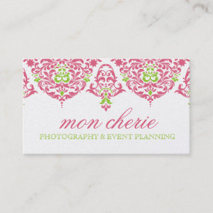 311 Mon Cherie Damask Honeysuckle Lime Business Card