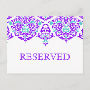 311 Mon Cherie Damask Plum Aqua Postcard