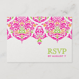 311 Mon Cherie Damask Vibrant Garden RSVP Card