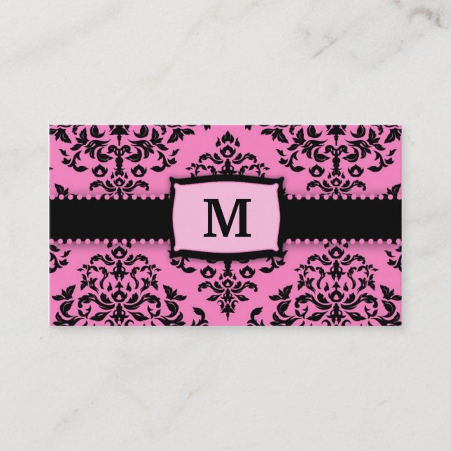 311 Monogram Icing on the Cake 2 Pink Liquorice Business Card (Front)