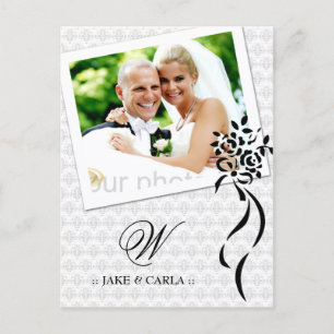 311-MONOGRAM WEDDING ANNOUNCEMENT POSTCARD