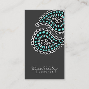 311 Myah Paisley Lavender Mint Green Business Card
