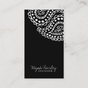311-Myah Paisley Solid Black Business Card