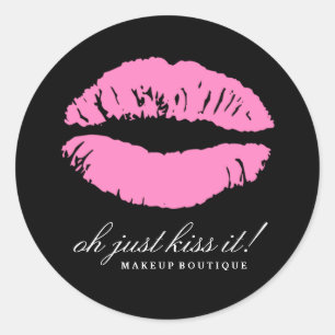311-Oh Just Kiss it!   Black Classic Round Sticker